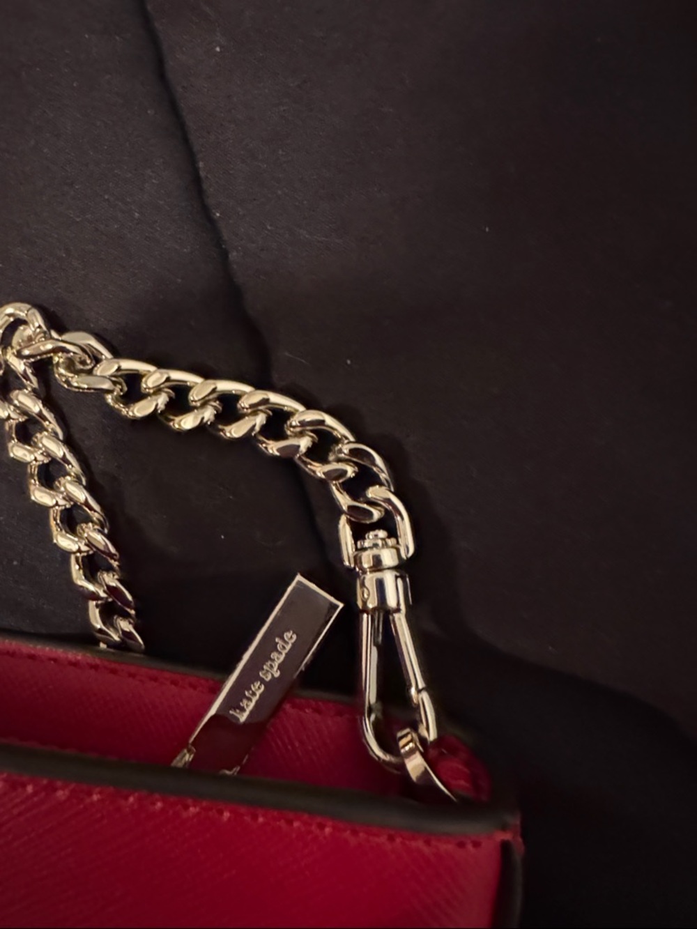 kate spade Red Leather Crossbody with Gold Chain Strap - Picture 5 of 5